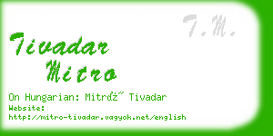 tivadar mitro business card